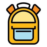 Laptop backpack icon color outline vector