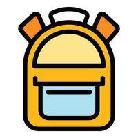 Laptop backpack icon color outline vector