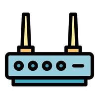 Network modem icon color outline vector