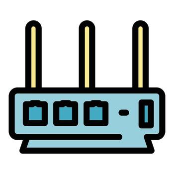 Wifi router icon color outline vector