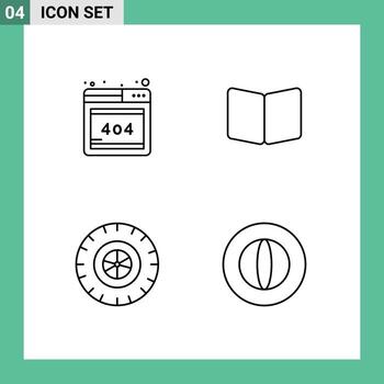 Concepto de 4 líneas para sitios web, móviles y aplicaciones, neumáticos de navegador, diseño abierto, elementos de diseño vectorial editables de negocios vector