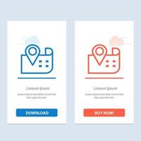 Map Navigation Location  Blue and Red Download and Buy Now web Widget Card Template vector