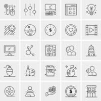 25 iconos de negocios universales vector ilustración de icono creativo para usar en proyectos relacionados con la web y dispositivos móviles