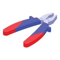 Worker pliers icon isometric vector. Wall house vector