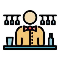 Trust barman icon color outline vector