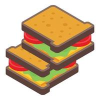 icono de sándwich de picnic vector isométrico. almuerzo de comida