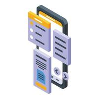 Internet phone app icon isometric vector. Business design vector