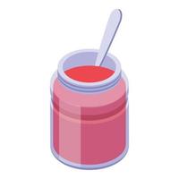 Jelly jar icon isometric vector. Candy dessert vector