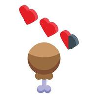 Heart life videogame icon isometric vector. Screen arcade vector