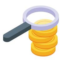 Search money coin icon isometric vector. Benchmark indicator vector