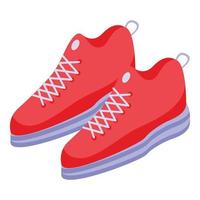 Red sport shoes icon isometric vector. Gym workout vector