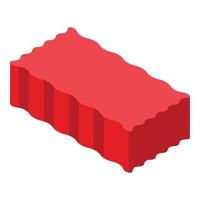Red brick icon isometric vector. Pile building vector