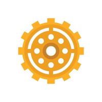 Broken watch cog wheel icon flat isolated vector