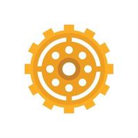 Broken watch cog wheel icon flat isolated vector