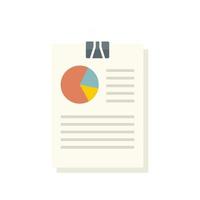 Audit pie chart icon flat isolated vector