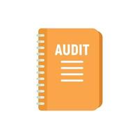 Audit notebook icon flat isolated vector