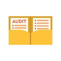 Audit documents icon flat isolated vector