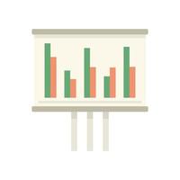Audit banner graph icon flat isolated vector