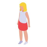 chica moda icono vector isométrico. personaje de la escuela