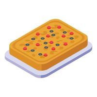 icono de pastel de manzana de picnic vector isométrico. almuerzo de comida