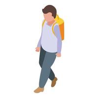 Small boy learning icon isometric vector. Online management vector