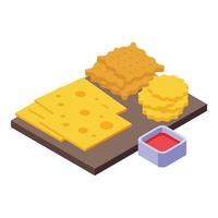 Picnic cookies icon isometric vector. Food lunch vector