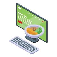 icono de pedido en línea de comida rápida vector isométrico. comida de servicio