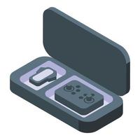 Drone box icon isometric vector. Aerial camera vector