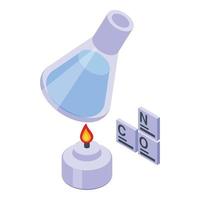 Flask chemical learning icon isometric vector. Training school vector