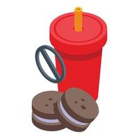 No fast food icon isometric vector. Coping skills vector