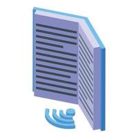 Audio book icon isometric vector. Computer training vector