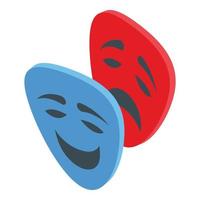 Emotional mask icon isometric vector. Family coping vector