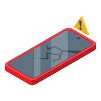 Cracked phone icon isometric vector. App design vector