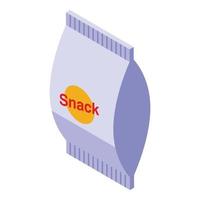 Snack package icon isometric vector. Pack chip vector