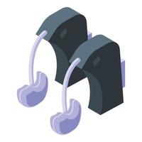 Deaf device icon isometric vector. Ear loss vector