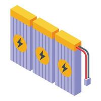 Drone battery pack icon isometric vector. Aerial camera vector