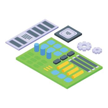 icono de hardware de computadora vector isométrico. sistema de trabajo