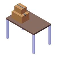 Moving house services table box icon isometric vector. Move home vector