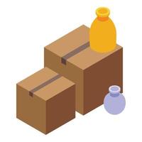 Full box house move icon isometric vector. Home service pack vector