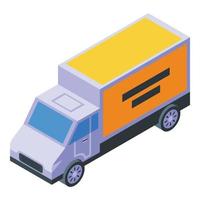 Home move truck icon isometric vector. Box service vector