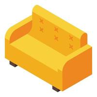 vector isométrico del icono del sofá de mudanza a casa. almacenamiento de entrega