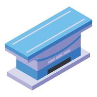 Xray scan bed icon isometric vector. Body ray vector