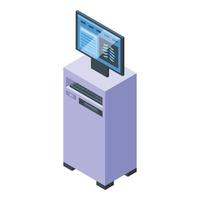 Computer xray icon isometric vector. Body ray vector