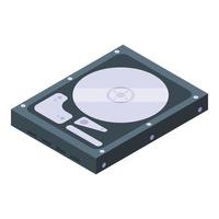 Old hdd icon isometric vector. Digital computer vector