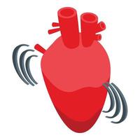 Heart rate fear icon isometric vector. Panic attack vector