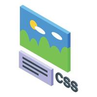 icono de desarrollo cms vector isométrico. diseño web