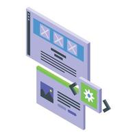 Website data icon isometric vector. Cms development vector