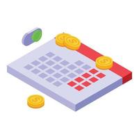 Cms development calendar icon isometric vector. Html interface vector