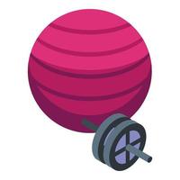 Fitness ball wheel icon isometric vector. Medical treatment vector