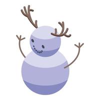 Deer snowman icon isometric vector. Winter snow vector